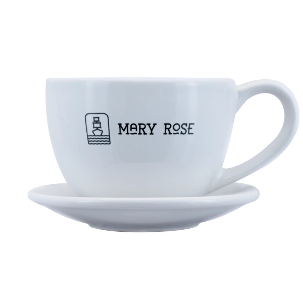 Tasse mit Logo Mary Rose (weiß) 200 ml