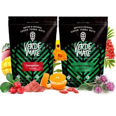 Mate Tee Set: Verde Mate Herbal Energy + Hangover 2x500gover Herbal Energy 2x500g 1kg