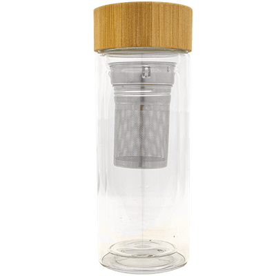 Mate to Go – Thermosflasche aus Glas mit Teeei – 300 ml