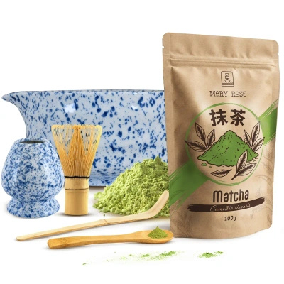 Matcha-Tee-Aufbrühset: Matcha 100g + Zubehör