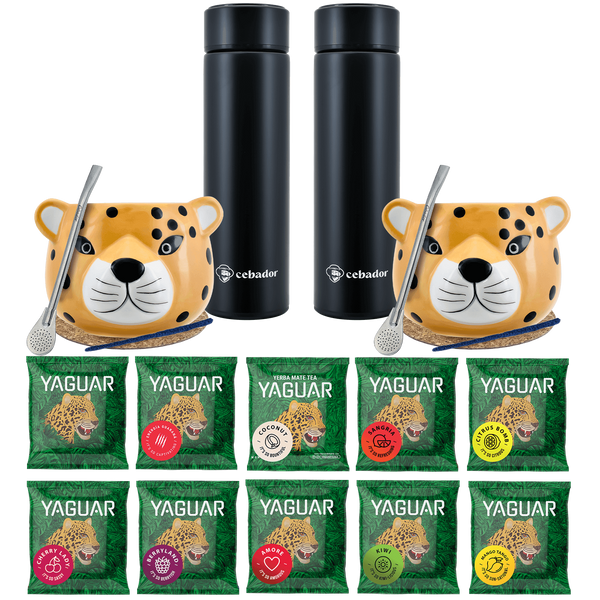 Yerba Mate Thermos Bombilla Set für zwei Personen 500g