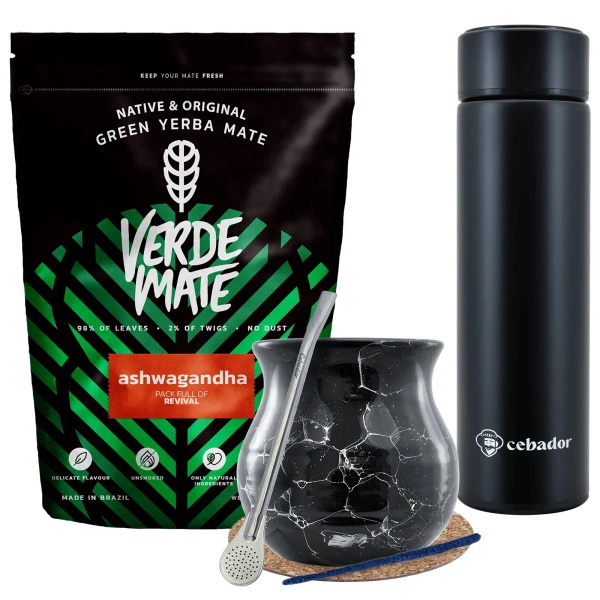 Yerba Verde Mate Ashwagandha 500g Thermoskannen-Set 