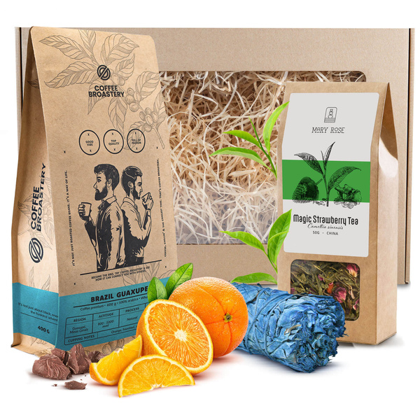 Geschenkset Bohnenkaffee Bro Coffee Roastery + Tee + Weißer Salbei Weihrauch