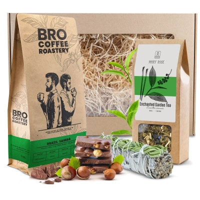 Geschenkset Bohnenkaffee Bro Coffee Roastery + Tee + Weißer Salbei Weihrauch