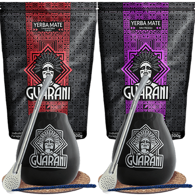 Set Yerba Mate Guarani Bombilla Mate Becher für zwei Personen