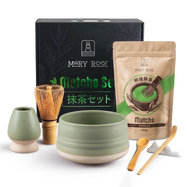 Geschenkset: Matcha + Matchawan + Bambuszubehör