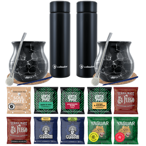 Yerba Mate Thermos Bombilla Set für zwei Personen 500g