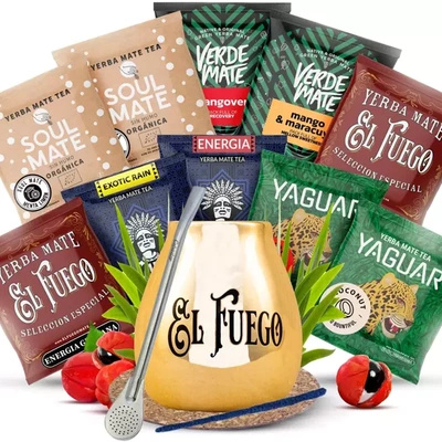 Mate Tee Set 10x50g Kalebasse + Bombilla