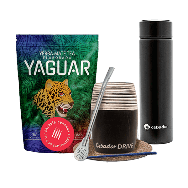 Set Yerba Yaguar Energia Mate Becher Drive Thermosflasche 0,5kg