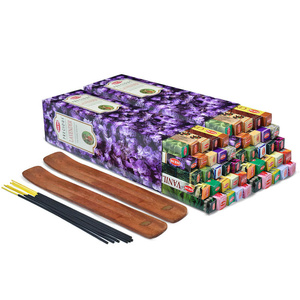 2x Räucherstäbchen HEM mix + 2x Hölzerner Räucherstäbchenhalter