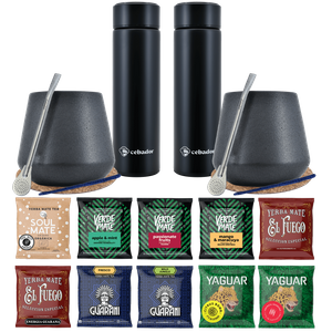 Yerba Mate Thermos Bombilla Set für zwei Personen 500g