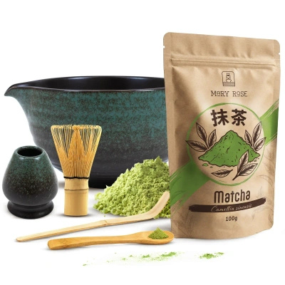 Matcha-Tee-Aufbrühset: Matcha 100g + Zubehör