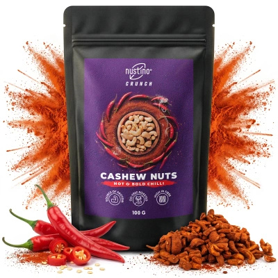 Nustino Crunch – Geröstete Cashewkerne – Hot & Bold Chilli 100 g