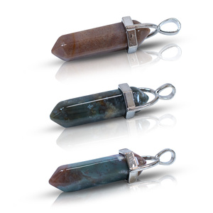 Anhänger mit indischem Achat im Beutel + Kette