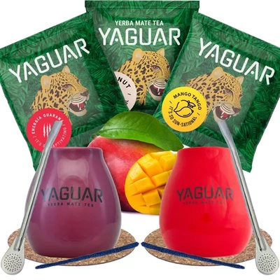 Yerba Mate Set für Paare Yaguar Frucht